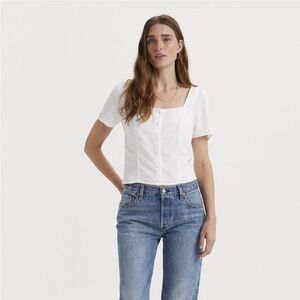 Levi’s Women’s Short Sleeve Blouse    Ecru. XS